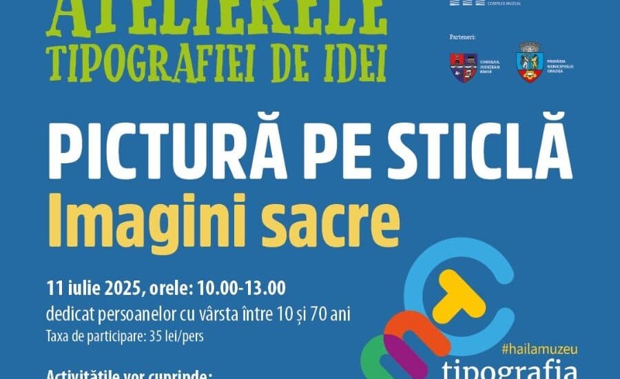 Atelier creativ de pictură pe sticlă la Muzeul Țării Crișurilor - Descoperă arta în programul Tipografia de idei Oradea 2023