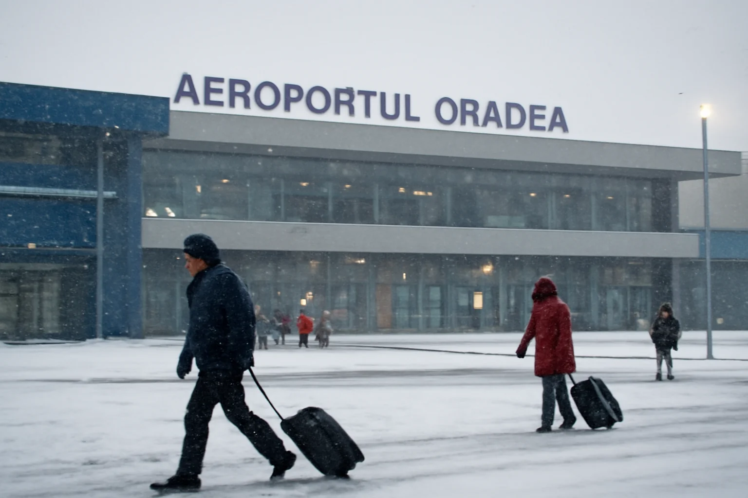 Aeroportul Oradea rămâne operațional joi, în ciuda ninsorilor și a gerului