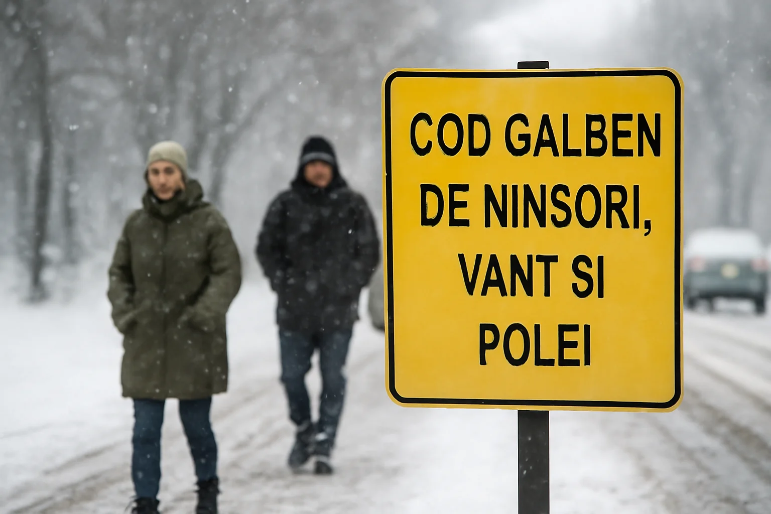 Cod galben de ninsori, vânt și polei prelungit la Oradea până pe 8 ianuarie