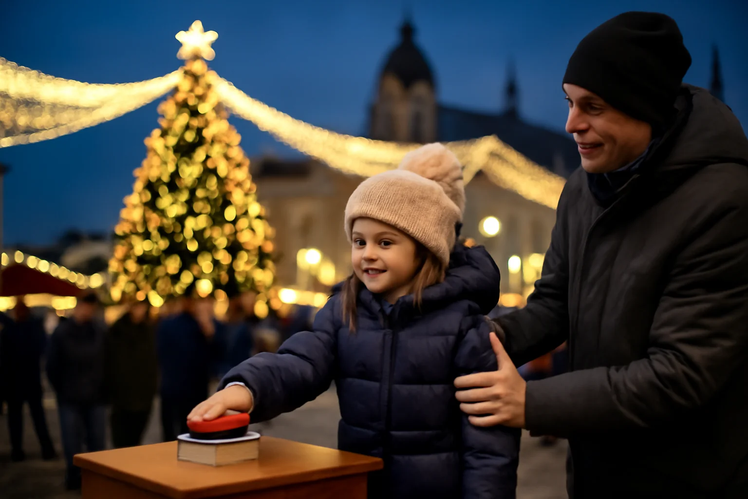 Copiii sunt invitați să aprindă iluminatul festiv în Piața Unirii