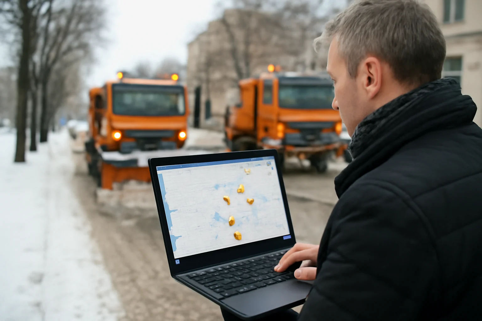 Deszăpezirea din Oradea, urmărită online: utilajele RER Vest apar pe o hartă în timp real
