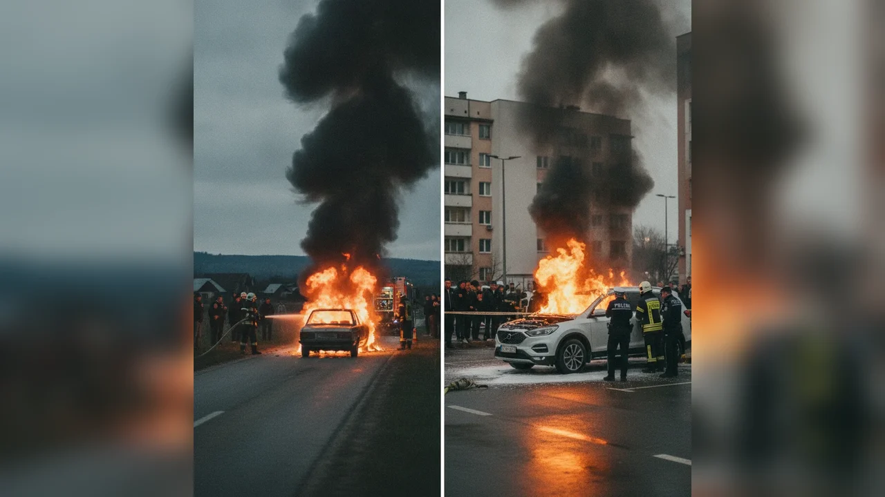 Incendii la vehicule în Oradea și Șimian