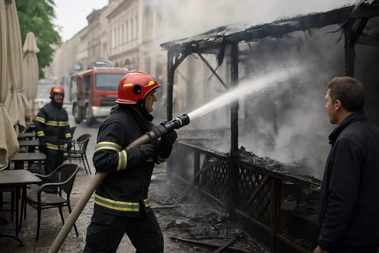Incendiu la terasă în Oradea: Pompierii au stins rapid focul