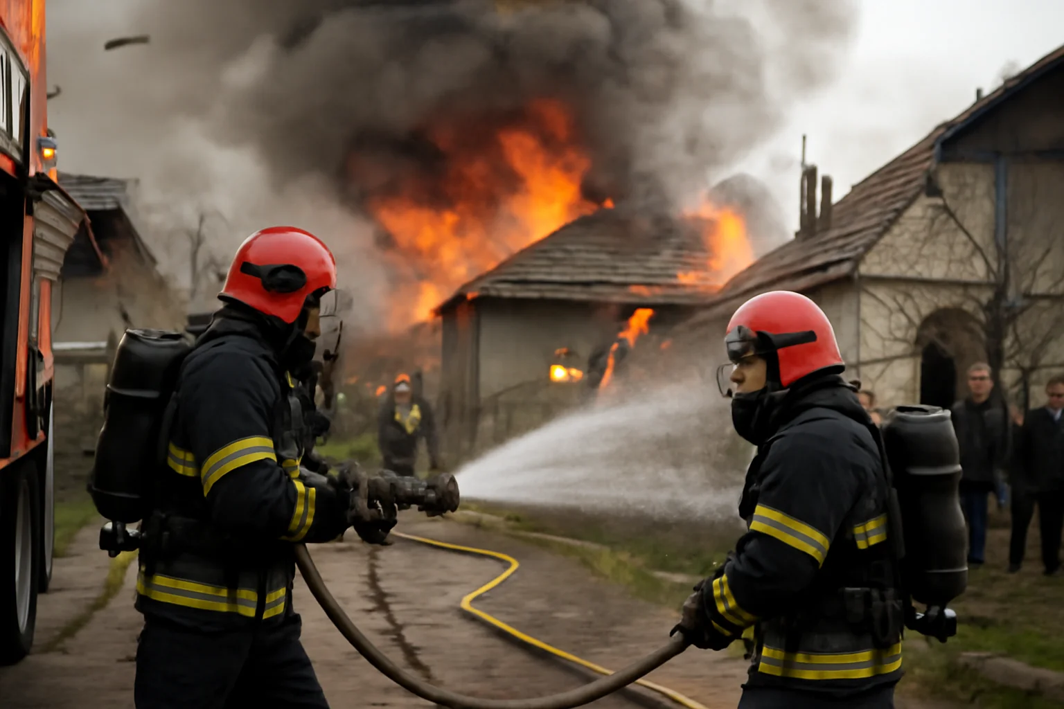 Incendiu provocat de o afumătoare în Oradea: două case vecine afectate și sancțiuni pentru proprietar