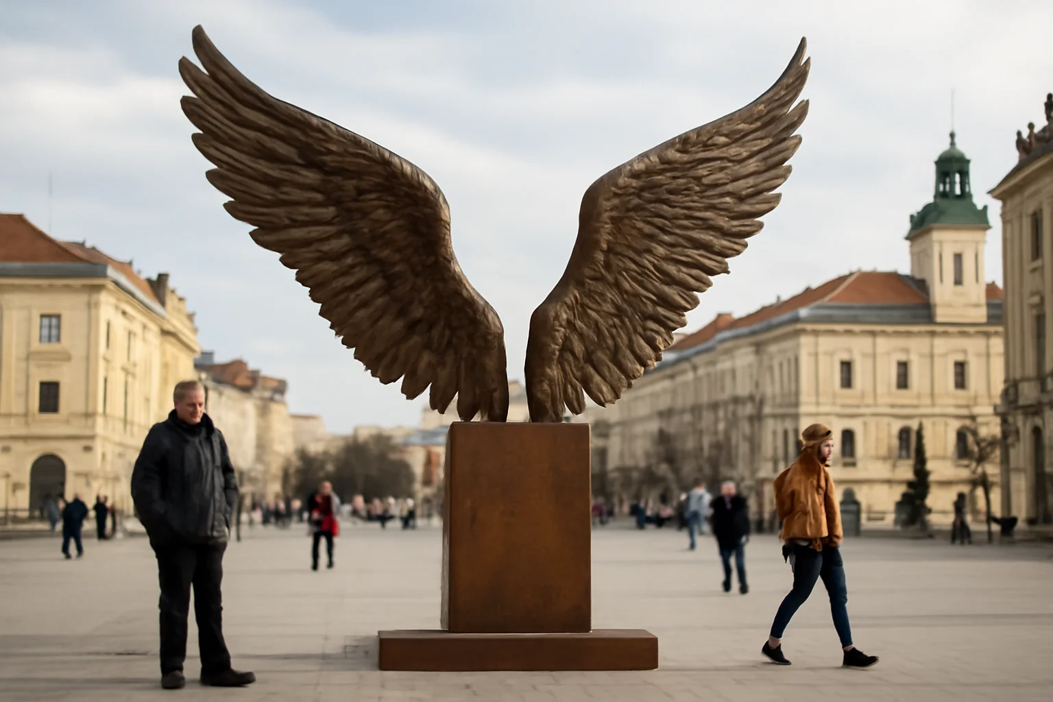 Instalația „Aripile libertății” aduce un nou reper artistic în centrul Oradiei