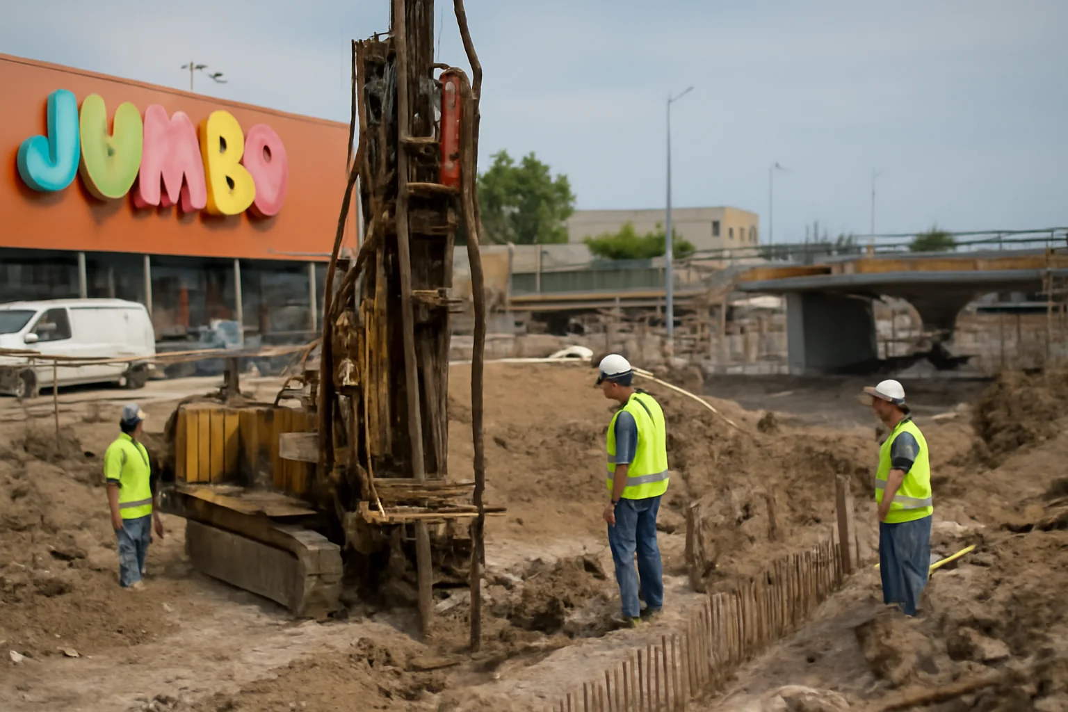 Lucrările la pasajul subteran de la Jumbo Oradea avansează cu forarea a circa 700 de piloți