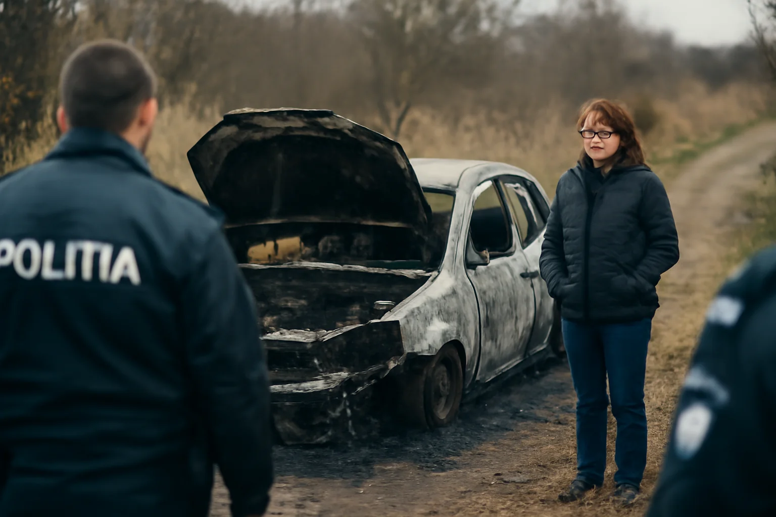 Mașină găsită incendiată la periferia municipiului Oradea: ancheta aduce primele detalii