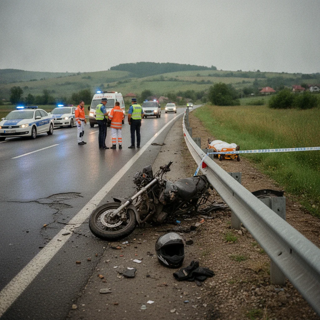 Motociclist de 23 de ani, decedat pe DN 76 la Răbăgani, Bihor
