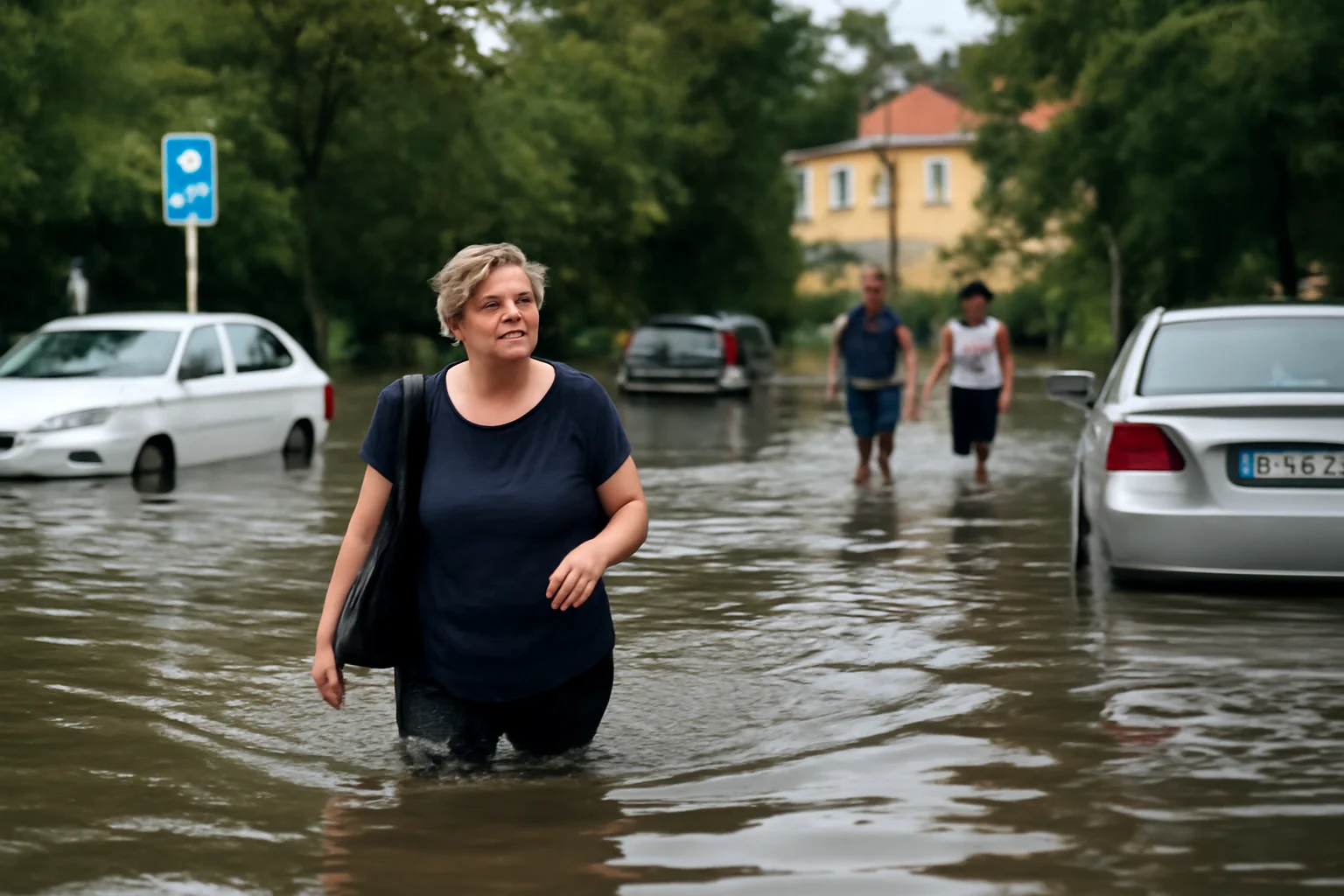 Parcarea Independenței din Oradea, inundată după declanșarea unei alarme de incendiu