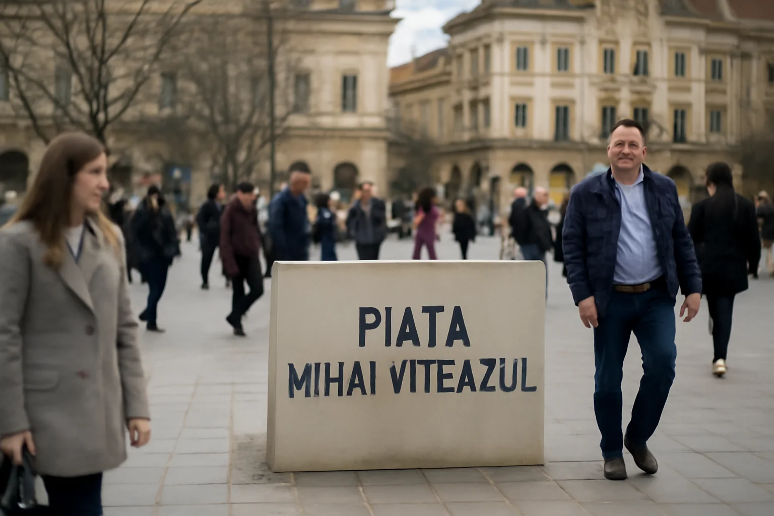 Piața Mihai Viteazul, noul nume oficial al fostei Piețe Emanuil Gojdu din Oradea