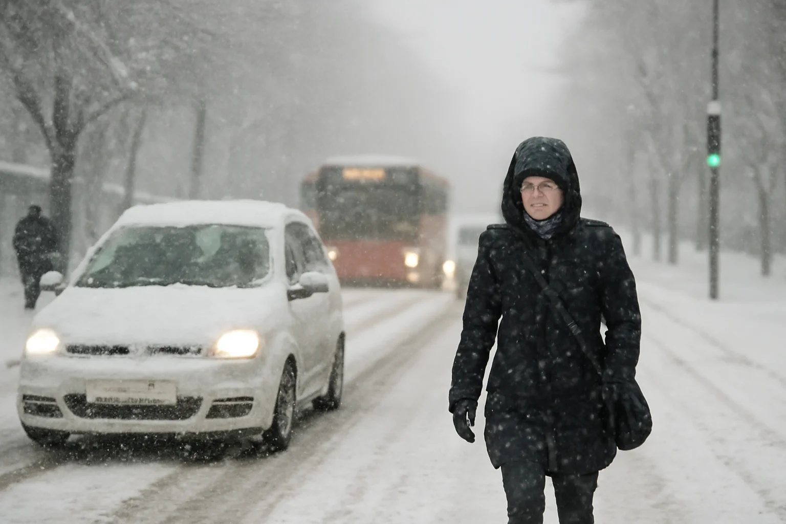 Prima ninsoare serioasă din Oradea îngreunează traficul pe 7 ianuarie