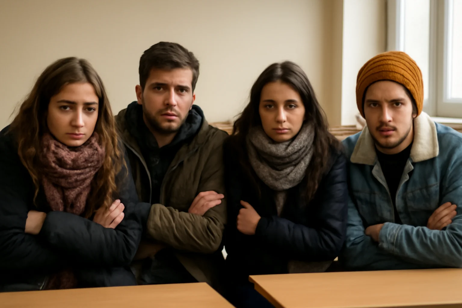 Studenți ai Facultății de Arte din Oradea reclamă frigul din sălile de curs