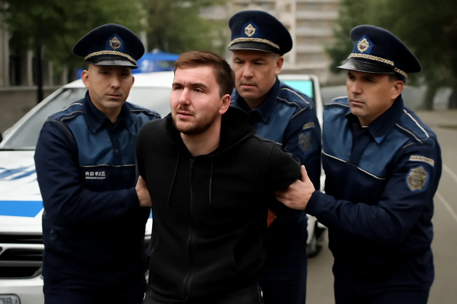 Tânăr lovește 3 agenți și avariază autospeciala cu bere