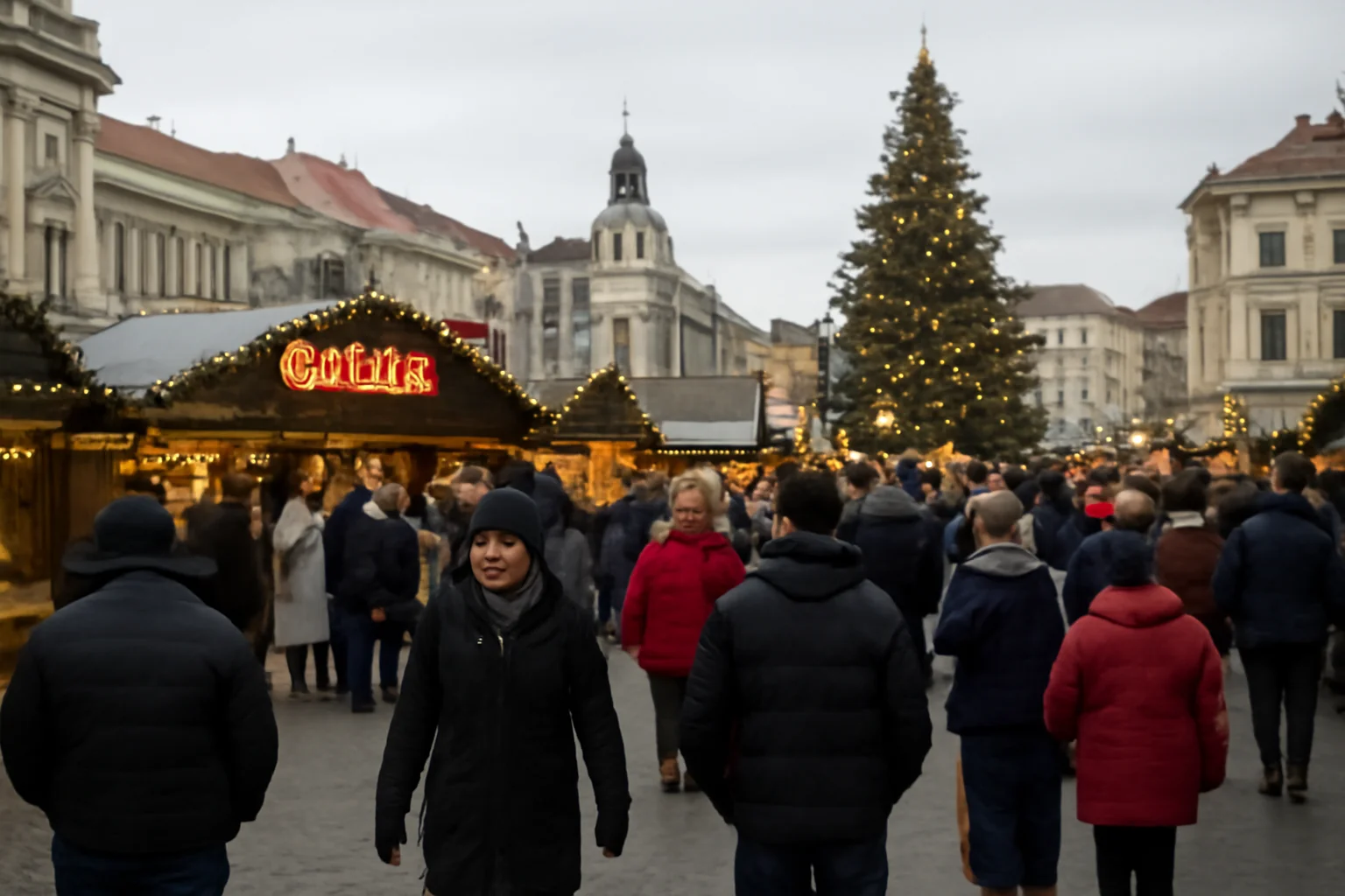 Târgul de Crăciun din Oradea aduce restricții de circulație în Piața Unirii până la începutul lui ianuarie