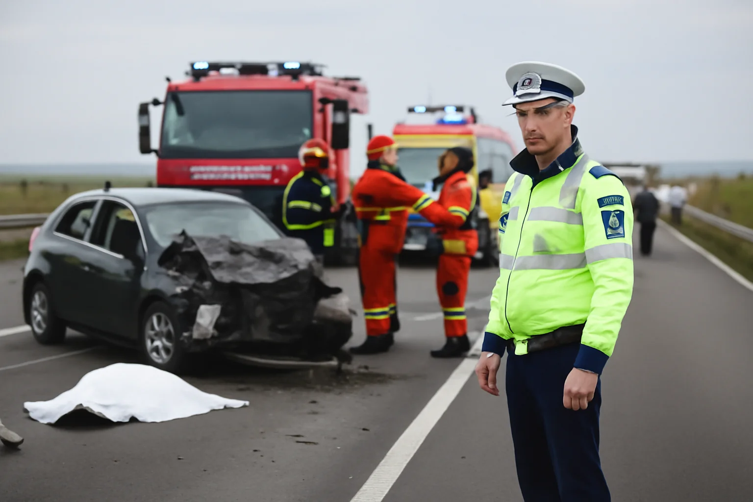 Trafic blocat, o femeie a murit