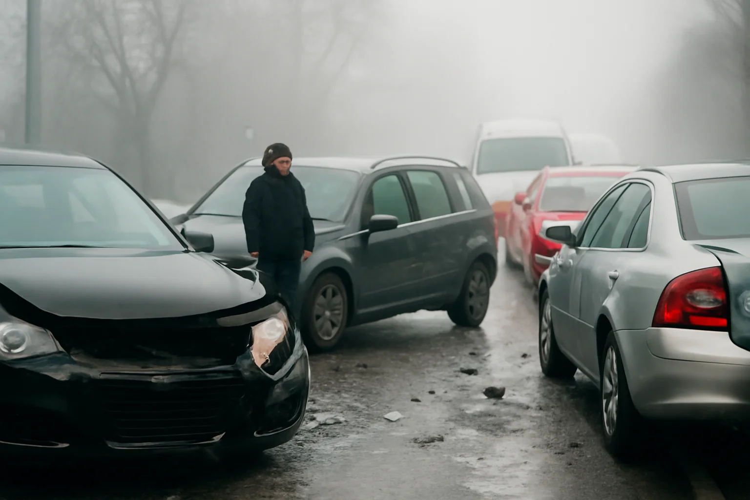 Trafic perturbat la Oradea și în județul Bihor din cauza poleiului: accidente în lanț pe mai multe șosele
