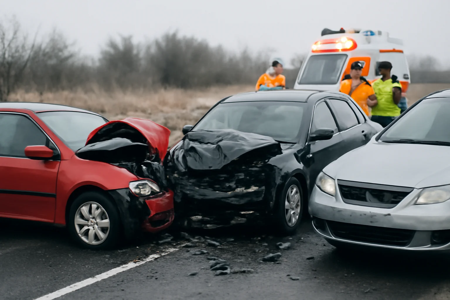 Trei persoane rănite într-un accident pe Centura Sânmartin, lângă Oradea, pe carosabil îngheţat